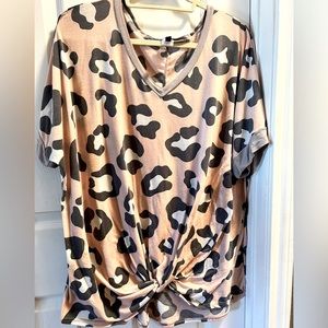 Make an offer! Boutique brand pink and grey leopard top. 3XL.